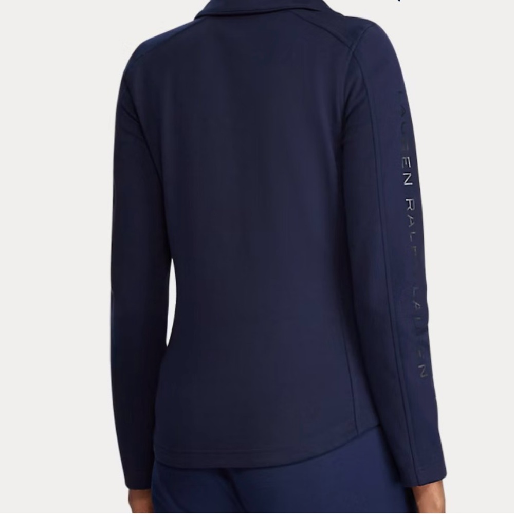 Ralph Lauren mock neck jacket in navy blue full zip pocket monogram sz large - Picture 7 of 11